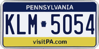 PA license plate KLM5054
