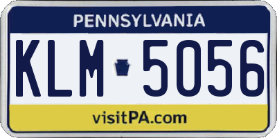 PA license plate KLM5056