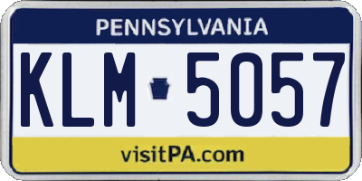 PA license plate KLM5057