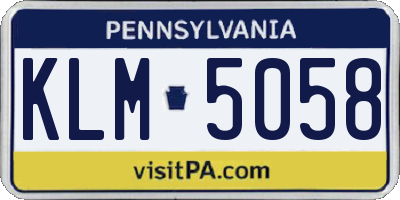 PA license plate KLM5058