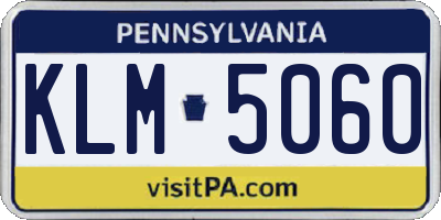 PA license plate KLM5060