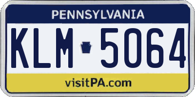 PA license plate KLM5064