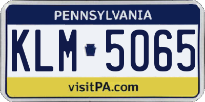 PA license plate KLM5065