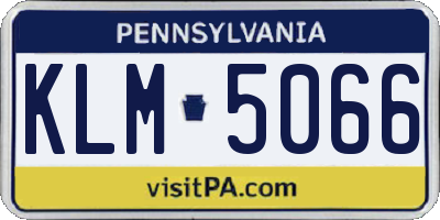 PA license plate KLM5066