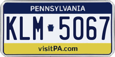 PA license plate KLM5067