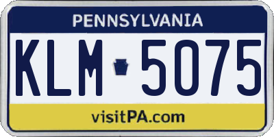 PA license plate KLM5075
