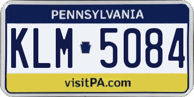 PA license plate KLM5084