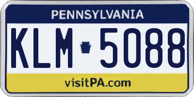 PA license plate KLM5088