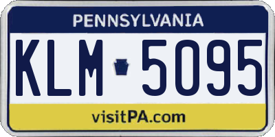 PA license plate KLM5095