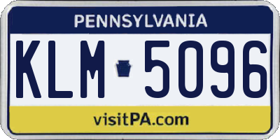 PA license plate KLM5096