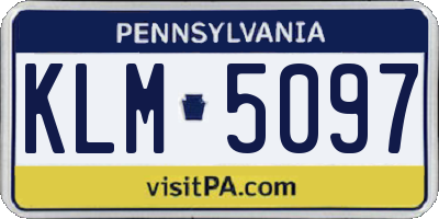 PA license plate KLM5097