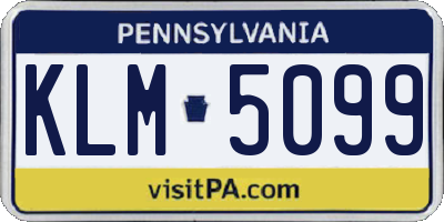 PA license plate KLM5099