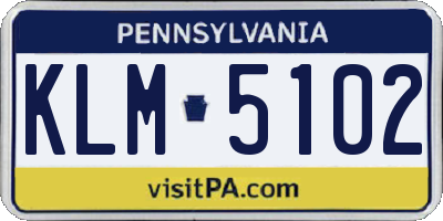 PA license plate KLM5102