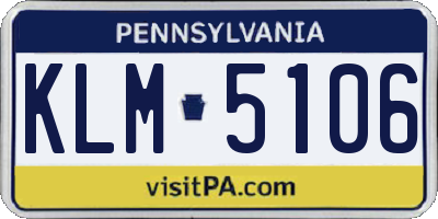 PA license plate KLM5106
