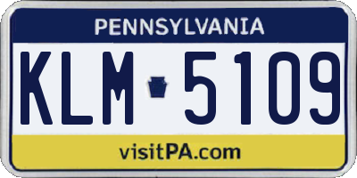 PA license plate KLM5109