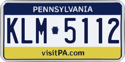 PA license plate KLM5112