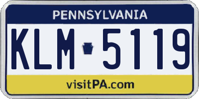 PA license plate KLM5119