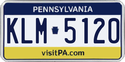PA license plate KLM5120