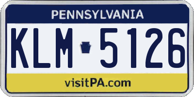 PA license plate KLM5126
