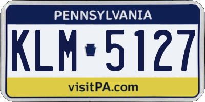 PA license plate KLM5127