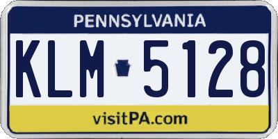 PA license plate KLM5128