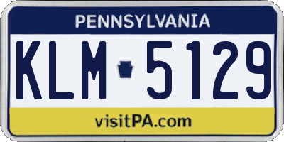 PA license plate KLM5129