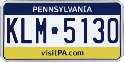 PA license plate KLM5130