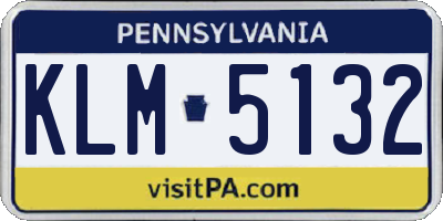 PA license plate KLM5132