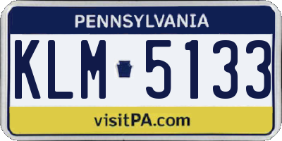 PA license plate KLM5133