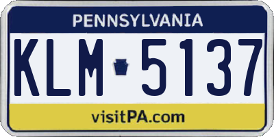 PA license plate KLM5137