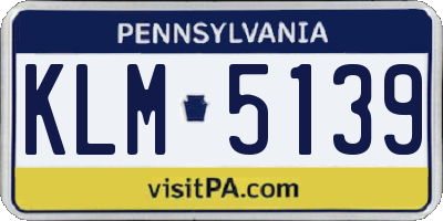 PA license plate KLM5139
