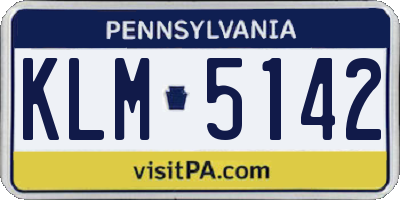 PA license plate KLM5142