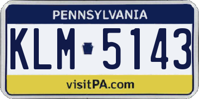 PA license plate KLM5143