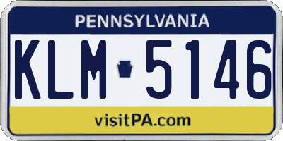 PA license plate KLM5146
