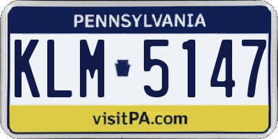 PA license plate KLM5147