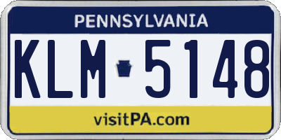 PA license plate KLM5148