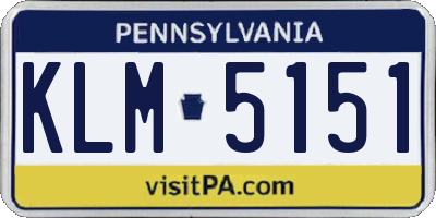 PA license plate KLM5151