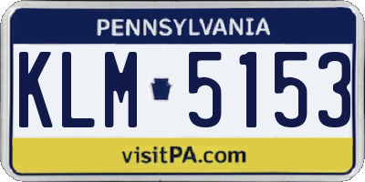 PA license plate KLM5153