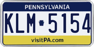 PA license plate KLM5154