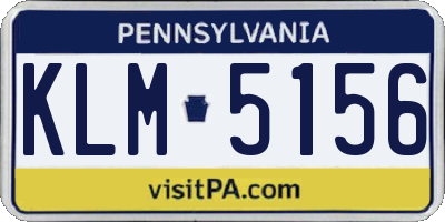 PA license plate KLM5156