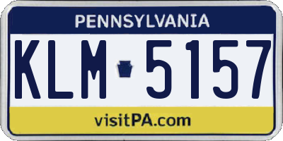 PA license plate KLM5157