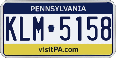PA license plate KLM5158
