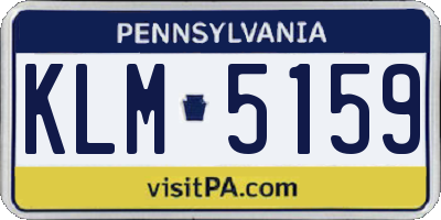 PA license plate KLM5159