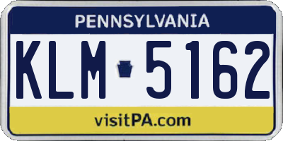 PA license plate KLM5162
