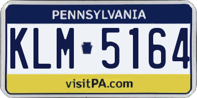PA license plate KLM5164