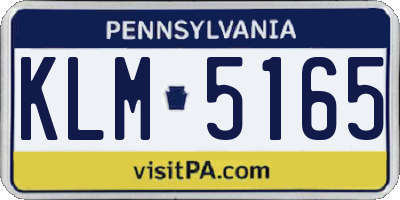 PA license plate KLM5165