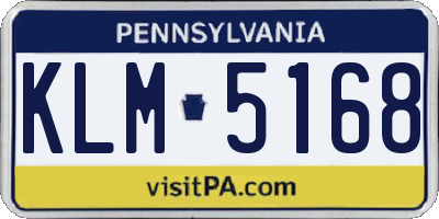 PA license plate KLM5168