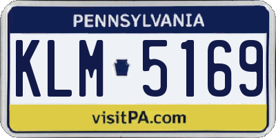 PA license plate KLM5169