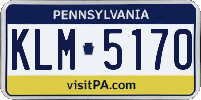 PA license plate KLM5170
