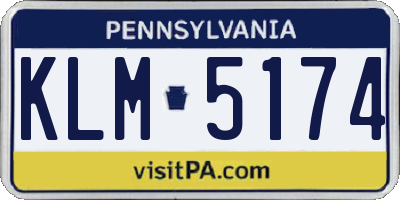 PA license plate KLM5174